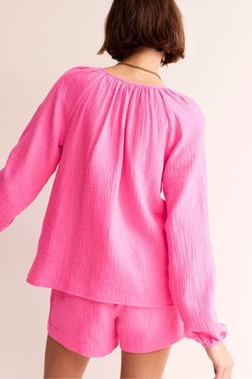 Buy Boden Pink Serena Doublecloth Blouse from Next Luxembourg