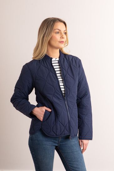 Buy Lakeland Leather Blue Shilo Quilted Bomber Jacket from Next