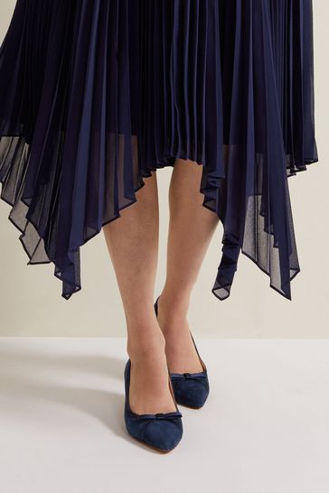 Blue 2025 bow shoes