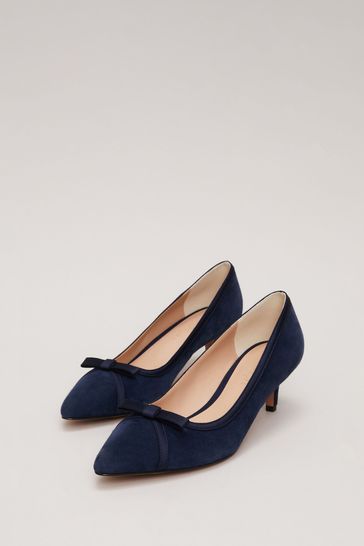 Navy blue outlet kitten heel pumps