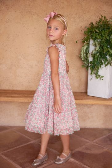 Phase Eight Pink Asha Mesh Floral Smock Dress
