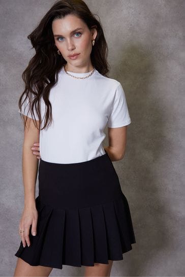 Threadbare Black Mini Pleated Tennis Skirt With Stretch