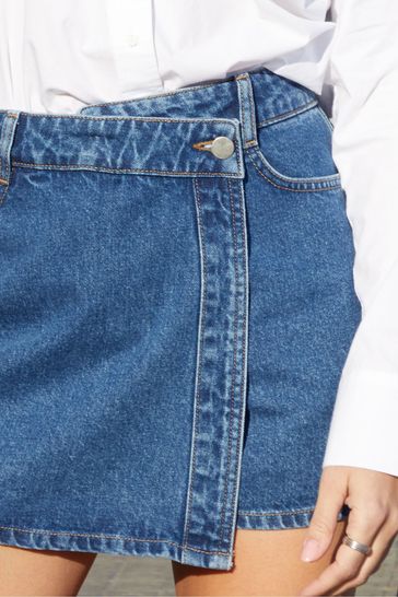 Womens blue 2025 jean skort