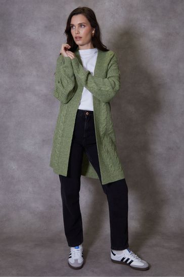 Green cable knit cardigan store