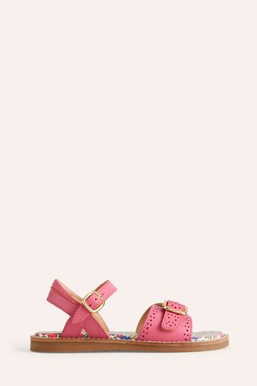 Boden Pink Leather Buckle Sandals