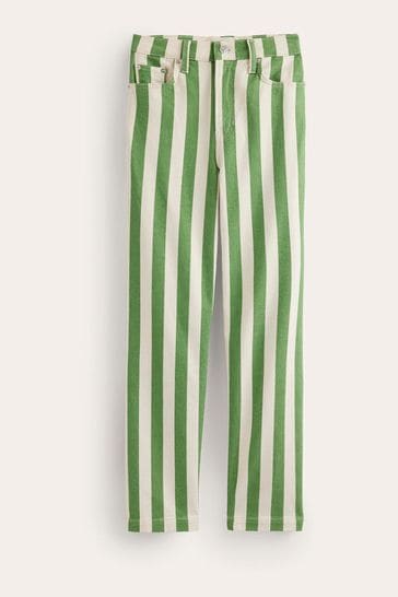 Green striped jeans sale