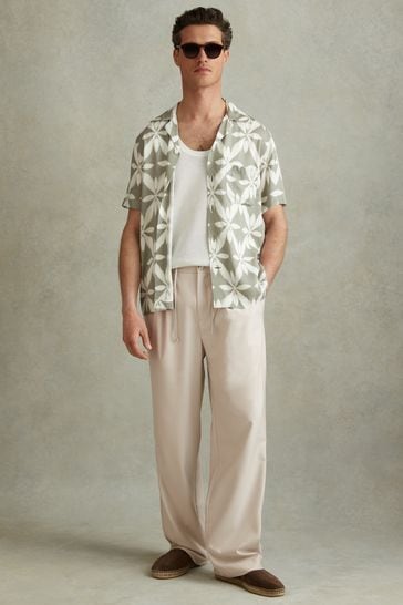 Reiss Stone Arden Relaxed Twill Drawstring Trousers