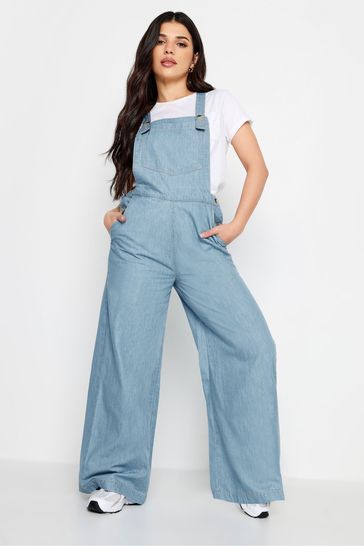 PixieGirl Petite Light Blue Denim Wide Leg Dungarees