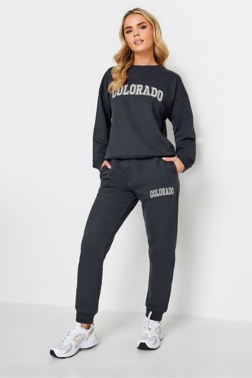 PixieGirl Petite Blue 'Colorado' Slogan Joggers