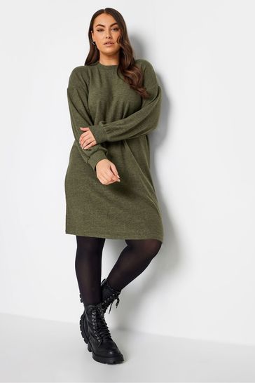 Yours Curve Green Soft Touch Jumper Dress