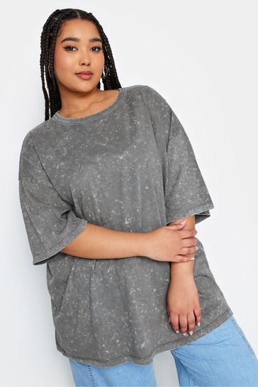 Yours Curve Grey Boxy T-Shirt