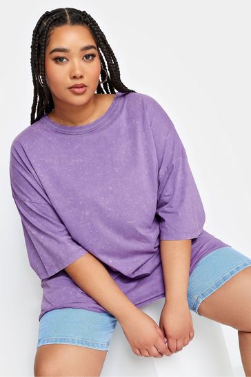 Yours Curve Purple Boxy T-Shirt
