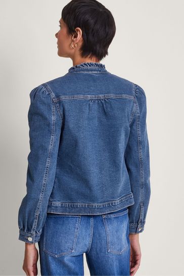 Frill sleeve denim jacket sales
