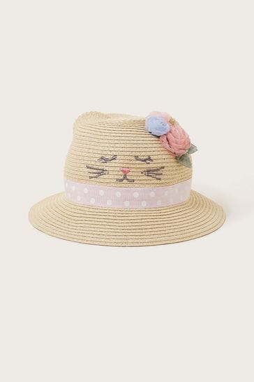 Monsoon Natural Baby Kitty Straw Hat