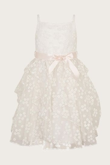 Monsoon Natural Jasmine Organza Flower Dress