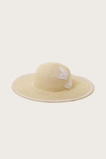 Monsoon Natural Butterfly Floppy Hat