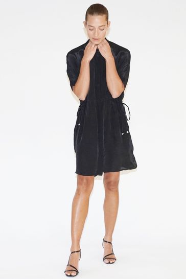 Buy Religion Black Loose Fitting Tunic Shirt Dress With Tie Waist from Next Saudi Arabia