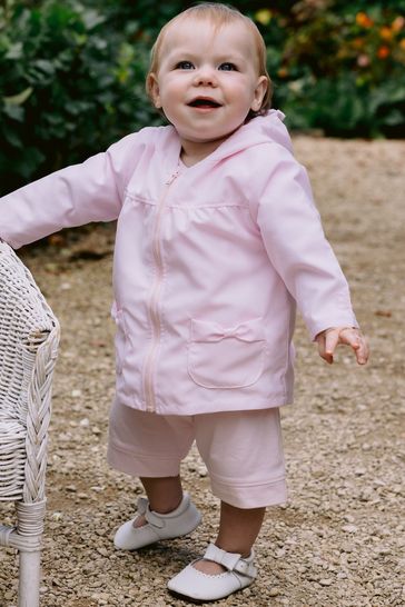 Emile et Rose Pink Jacket with back emb bunny & bow pockets