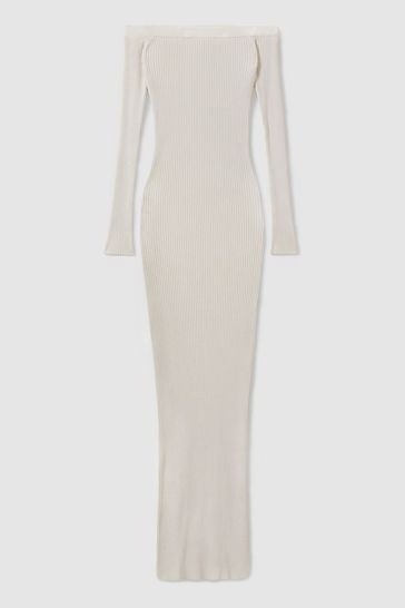 Buy Good American Good American Ribbed Off The Shoulder Maxi Dress from Next Bahrain