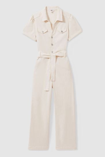 Cream denim jumpsuit online