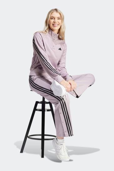 adidas Light Pink Iconic 3 Stripe Button Joggers