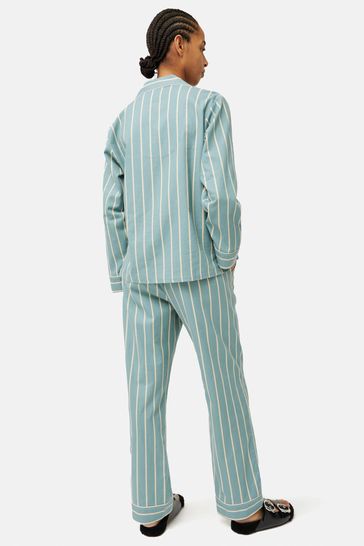 Jigsaw Blue Brushed Twill Stripe Pyjamas