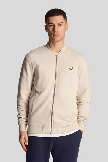 Lyle Scott Cream Loopback Jersey Bomber Jacket