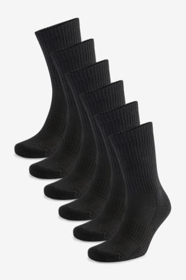 Black Essential Sports Socks 6 Pack