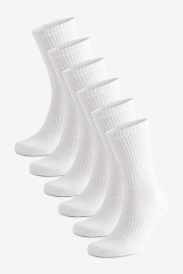 White Essential Sports Socks 6 Pack