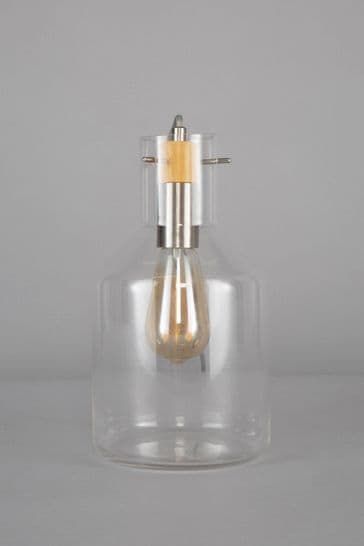 BHS Chrome Holly Clear Glass Table Lamp