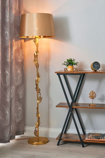 BHS Satin Brass Brookby Stem Floor Lamp