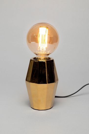 BHS Gold Elm Geometric Base Table Lamp