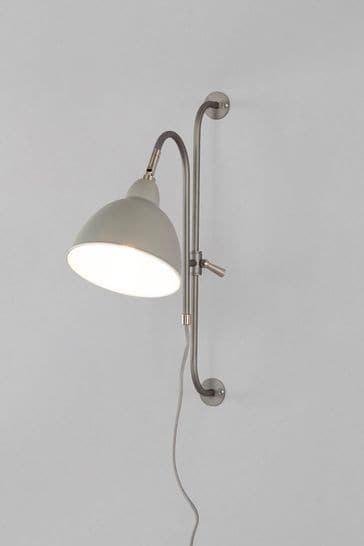 BHS Grey Clark Adjustable Plug-In Wall Light