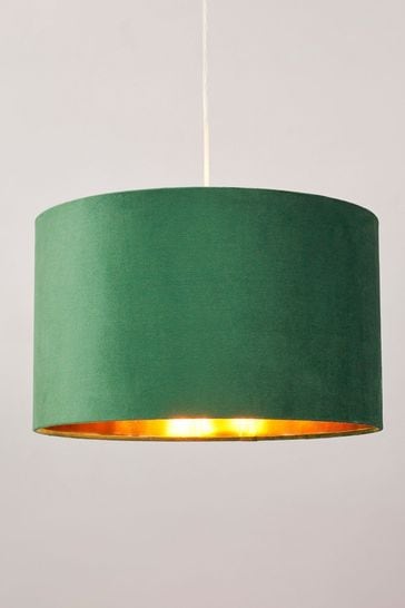 BHS Emerald Green Velvet Easyfit Shade 40cm