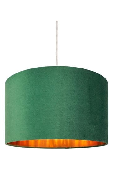 BHS Emerald Green Velvet Easyfit Shade 40cm