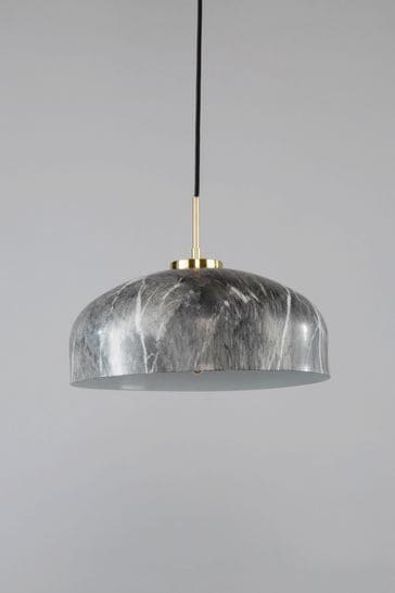 BHS Grey Java Spun Metal Marble Pendant Ceiling Light