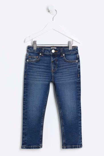 River Island Blue Slim Boys Relaxed Jeans