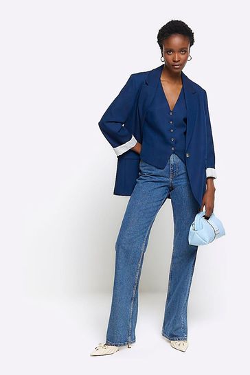 River island navy blazer new arrivals