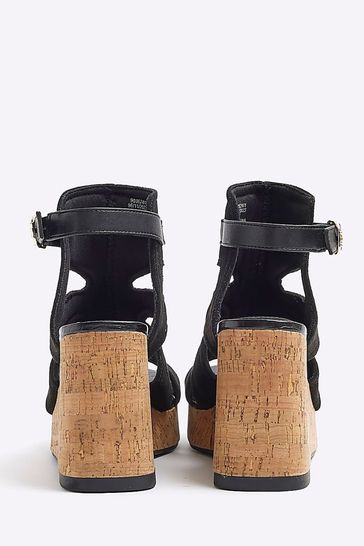 Buy River Island Black Wide Fit Cut Out Wedge Shoes Boots from Next Croatia