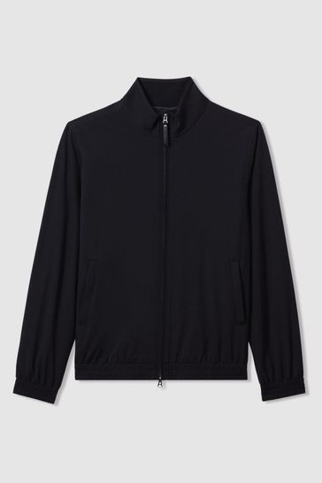 Buy Reiss Navy Petras Elasticated Hem Zip Front Bomber Jacket from Next Belgium