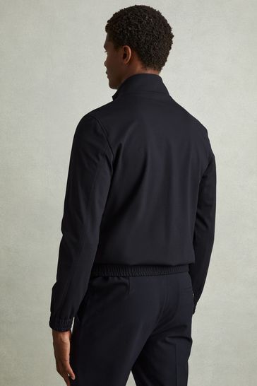 Buy Reiss Navy Petras Elasticated Hem Zip Front Bomber Jacket from Next Bahrain