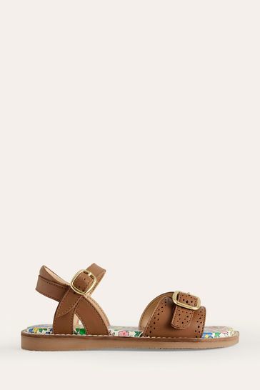 Boden Brown Leather Buckle Sandals