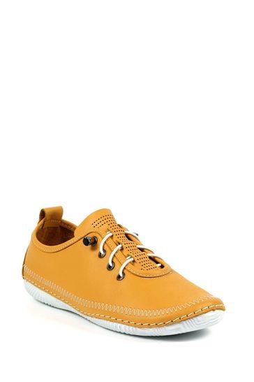 Lunar Yellow Abbie Mustard Lea Plimsoll Shoes