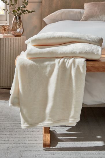Ivory fleece throw hot sale