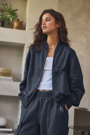 Buy Washed Blue Lounge 100 Cotton Bomber Jacket from Next Kuwait
