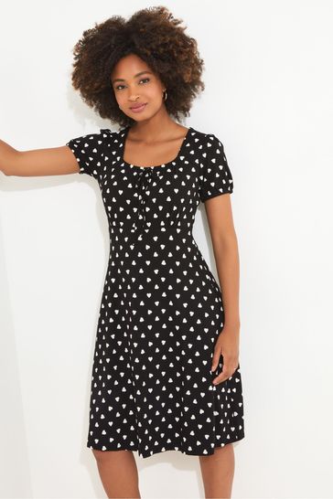 Joe Browns Black Monochrome Heart Jersey Dress