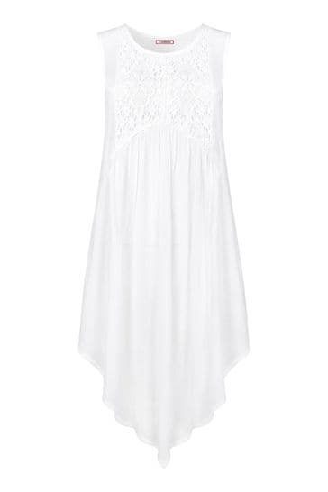 Joe Browns White Crochet Lace Hem Tunic