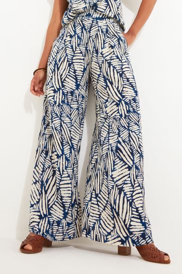 Joe Browns Blue Abstract Fern Print Co-Ord Trousers