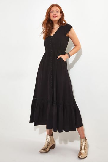 Boho maxi top black dress