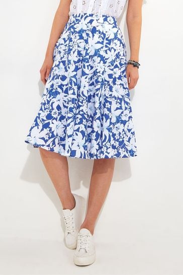 Joe Browns Blue Floaty Floral Skater Skirt